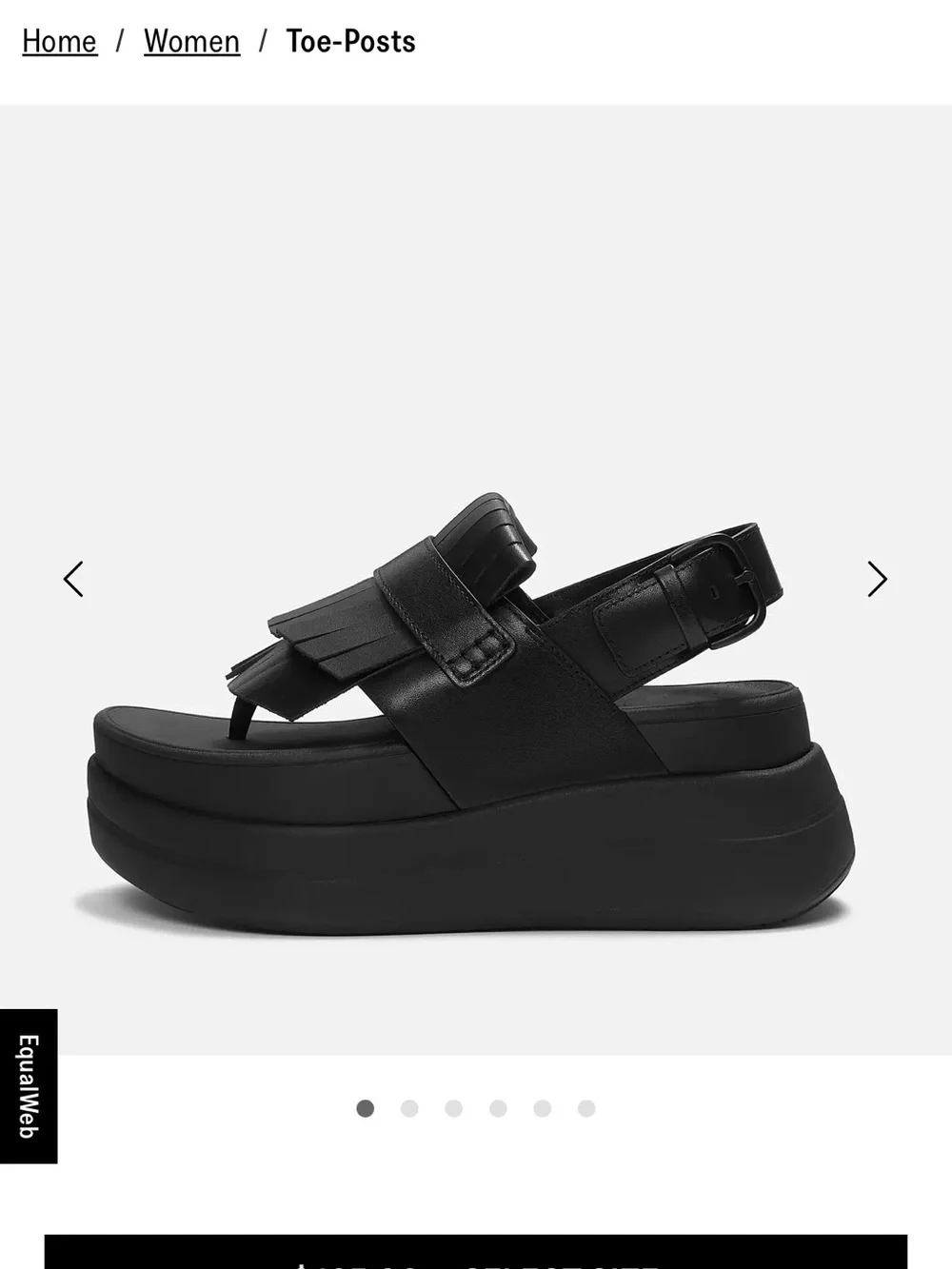 Fitflop Black Leather Fringe Slingback Sandals with Buckle
